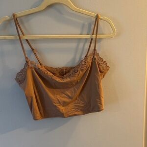 SKIMS Brown Lace Trim Camisole